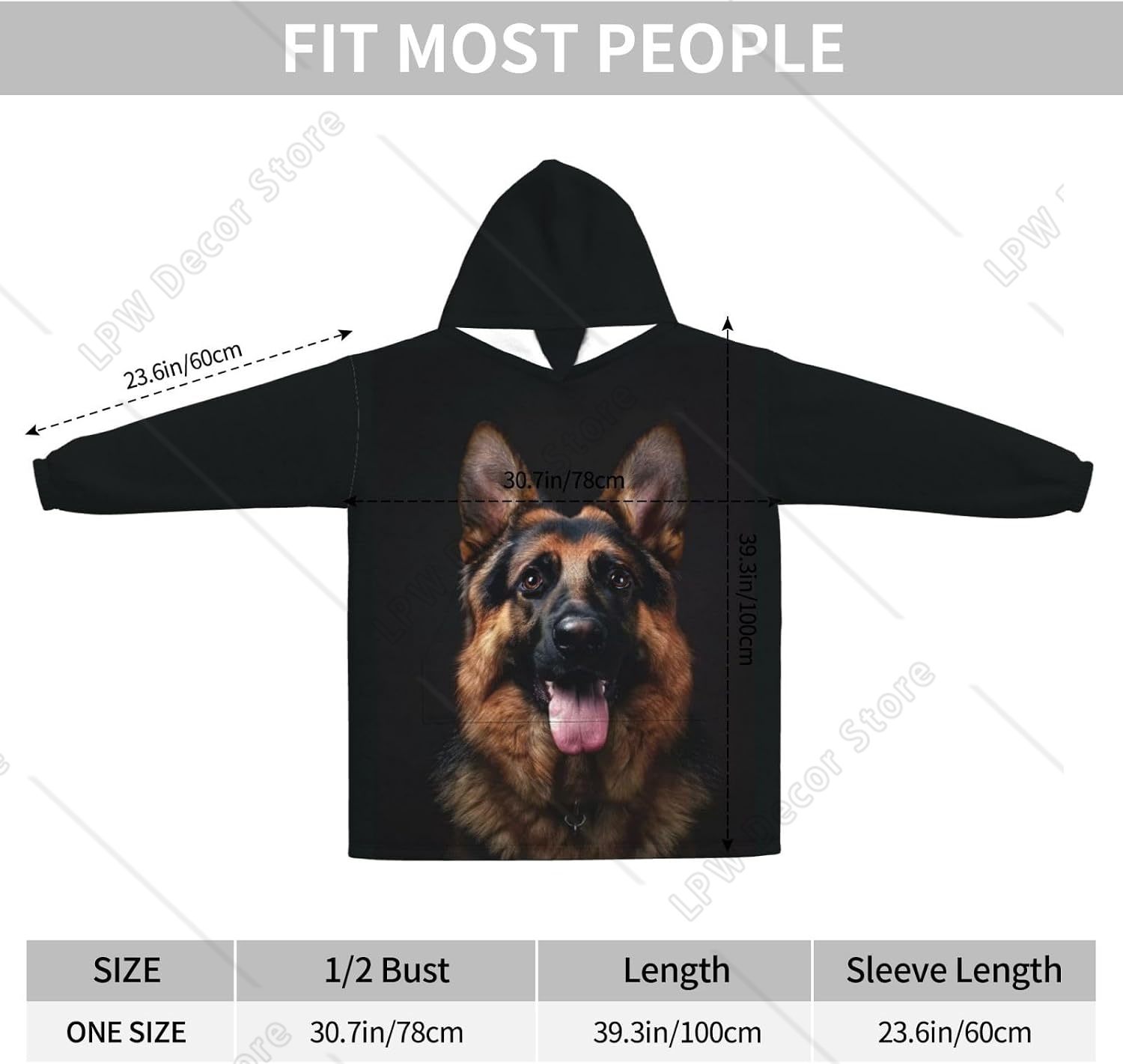 Selimut Hoodie Anjing German S - Sherpa Hoodie Fleece ulasan dan harga